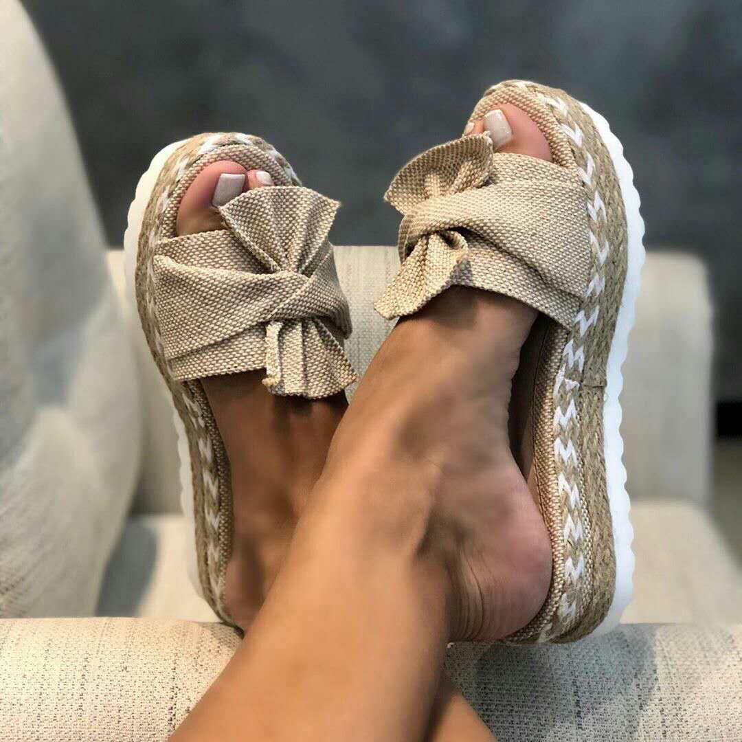 Women Platform Bow Open Toe