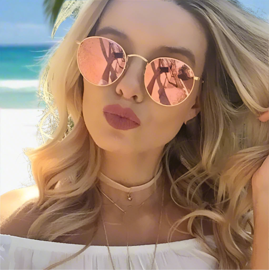 Women Round Retro Sunglasses