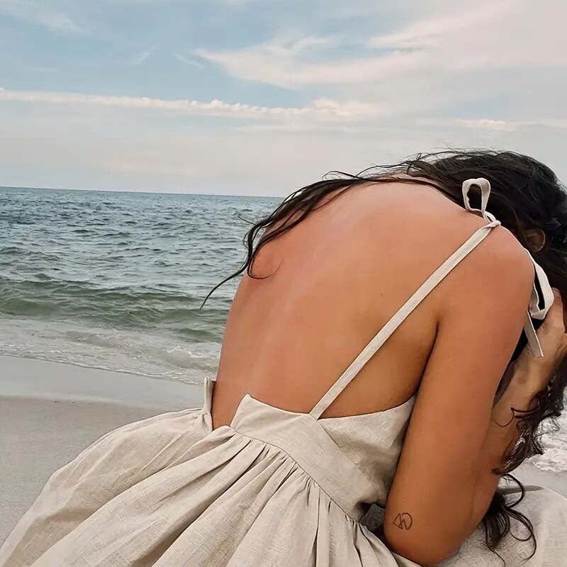 Ladies Spaghetti Strap Sexy Maxi Dress