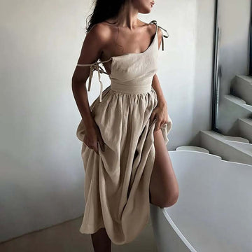 Ladies Spaghetti Strap Sexy Maxi Dress