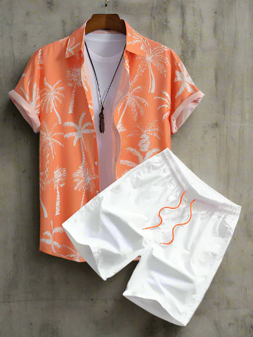 Men's Vacation Themed Shirt and Short Set